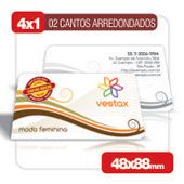 500 Cartões de visita - 4x1 - 2 Cantos Arredondados