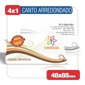 500 Cartões de visita - 4x1 - 4 Cantos Arredondados